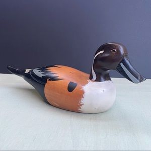 Wooden hand painted duck